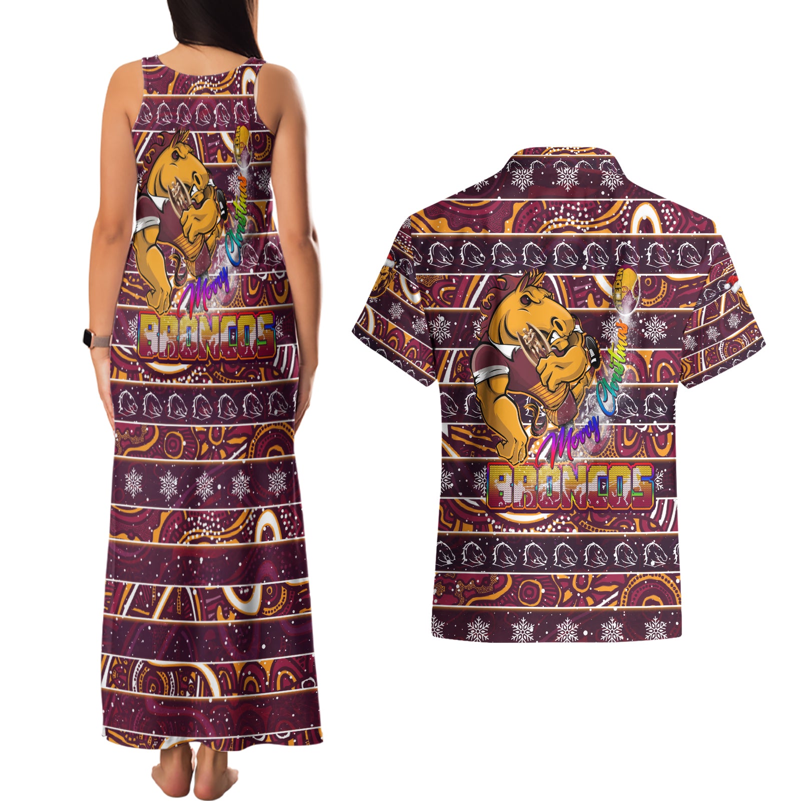 brisbane-broncos-christmas-couples-matching-tank-maxi-dress-and-hawaiian-shirt-rugby-australia-mascot