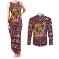 brisbane-broncos-christmas-couples-matching-tank-maxi-dress-and-long-sleeve-button-shirt-rugby-australia-mascot