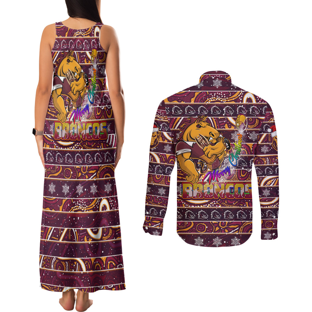 brisbane-broncos-christmas-couples-matching-tank-maxi-dress-and-long-sleeve-button-shirt-rugby-australia-mascot