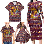 brisbane-broncos-christmas-family-matching-long-sleeve-bodycon-dress-and-hawaiian-shirt-rugby-australia-mascot