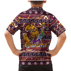 brisbane-broncos-christmas-family-matching-mermaid-dress-and-hawaiian-shirt-rugby-australia-mascot