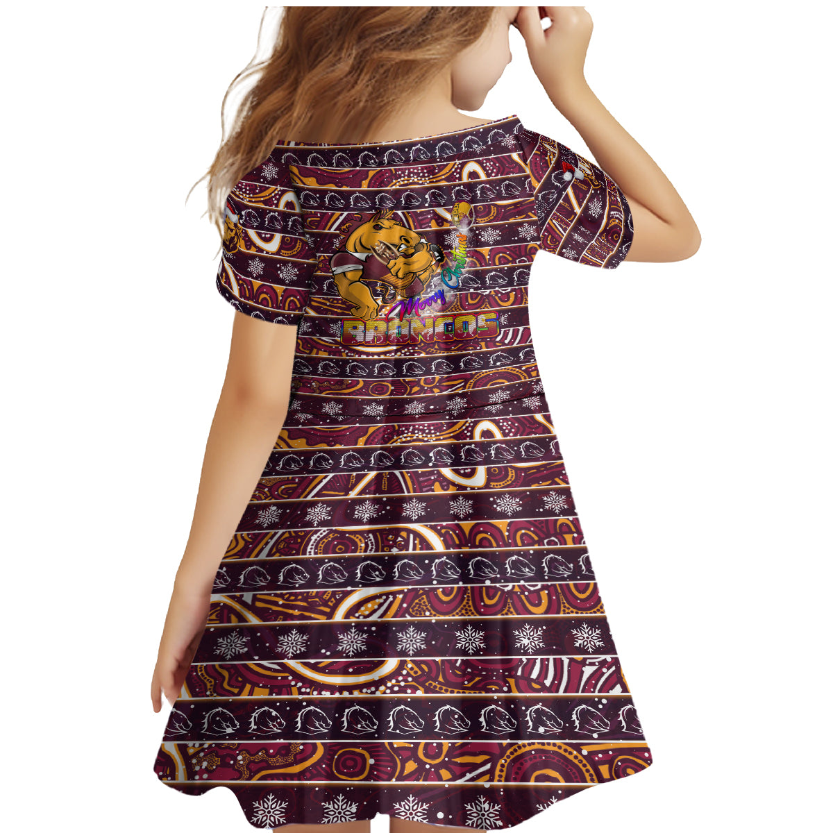 brisbane-broncos-christmas-family-matching-mermaid-dress-and-hawaiian-shirt-rugby-australia-mascot
