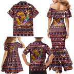 brisbane-broncos-christmas-family-matching-mermaid-dress-and-hawaiian-shirt-rugby-australia-mascot