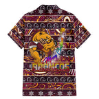 brisbane-broncos-christmas-family-matching-mermaid-dress-and-hawaiian-shirt-rugby-australia-mascot