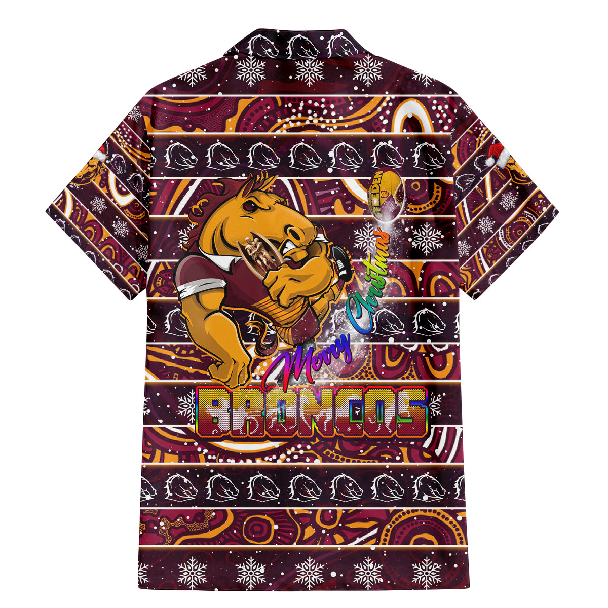 brisbane-broncos-christmas-family-matching-mermaid-dress-and-hawaiian-shirt-rugby-australia-mascot