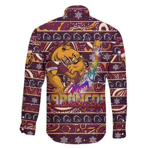 brisbane-broncos-christmas-family-matching-mermaid-dress-and-hawaiian-shirt-rugby-australia-mascot