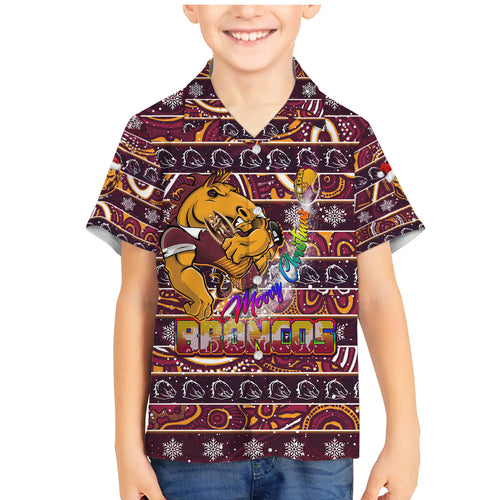 brisbane-broncos-christmas-family-matching-mermaid-dress-and-hawaiian-shirt-rugby-australia-mascot