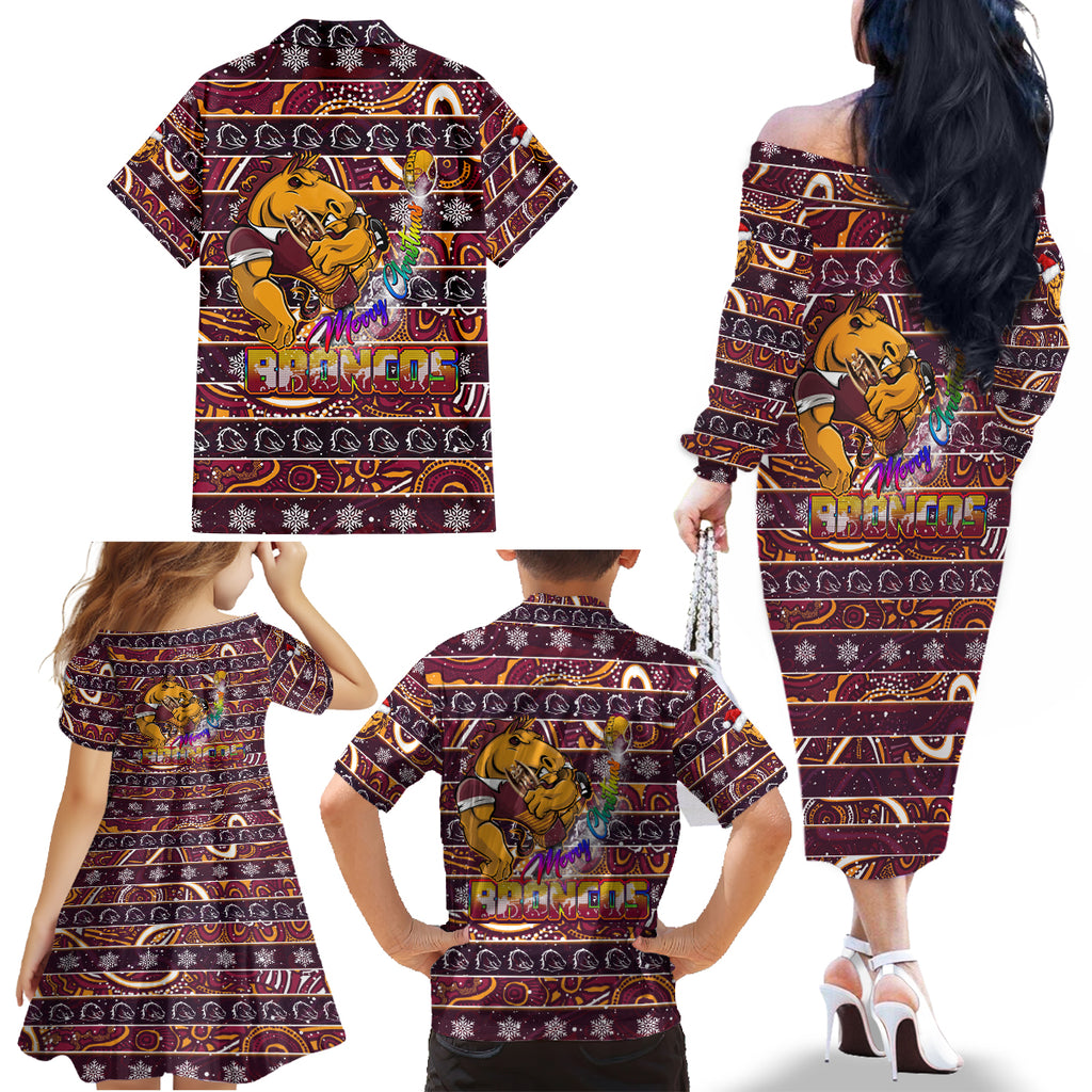 brisbane-broncos-christmas-family-matching-off-shoulder-long-sleeve-dress-and-hawaiian-shirt-rugby-australia-mascot