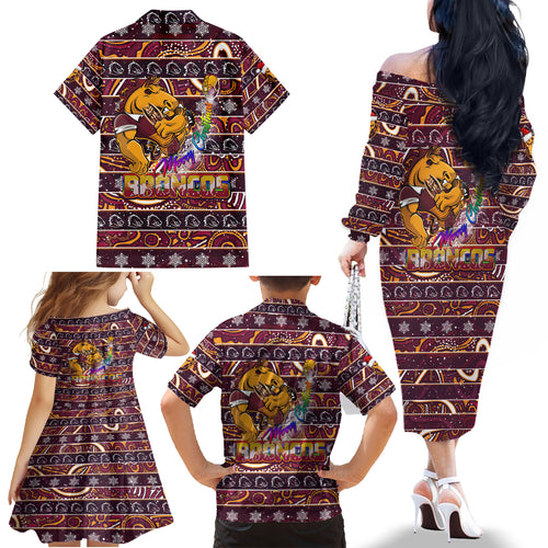 brisbane-broncos-christmas-family-matching-off-shoulder-long-sleeve-dress-and-hawaiian-shirt-rugby-australia-mascot