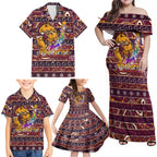 brisbane-broncos-christmas-family-matching-off-shoulder-maxi-dress-and-hawaiian-shirt-rugby-australia-mascot