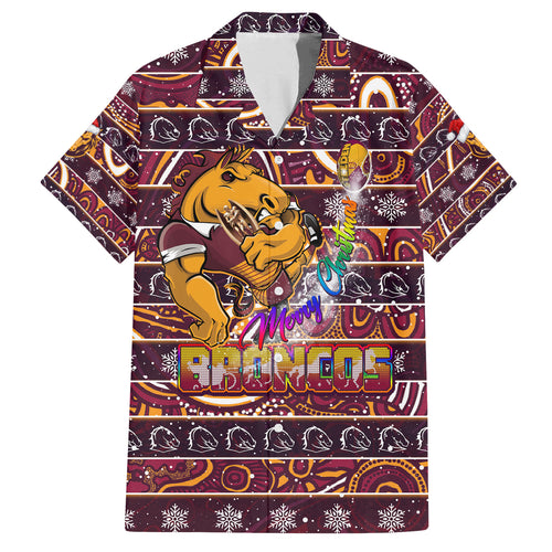 brisbane-broncos-christmas-family-matching-off-shoulder-maxi-dress-and-hawaiian-shirt-rugby-australia-mascot