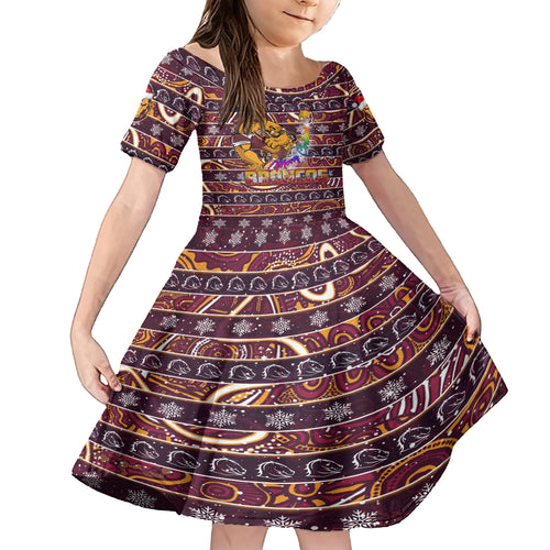 brisbane-broncos-christmas-family-matching-off-shoulder-short-dress-and-hawaiian-shirt-rugby-australia-mascot