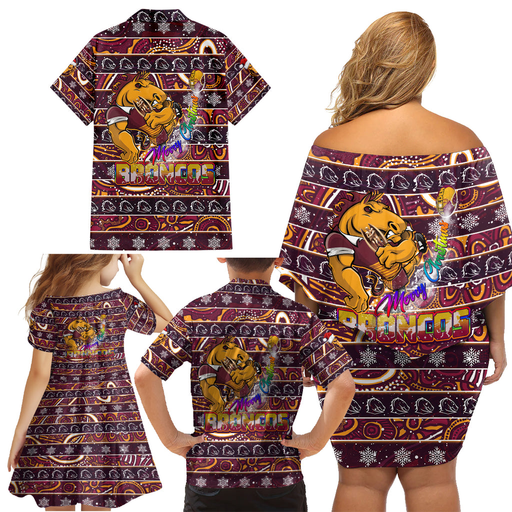 brisbane-broncos-christmas-family-matching-off-shoulder-short-dress-and-hawaiian-shirt-rugby-australia-mascot
