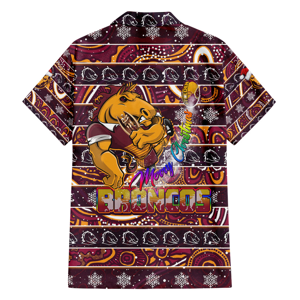 brisbane-broncos-christmas-family-matching-off-shoulder-short-dress-and-hawaiian-shirt-rugby-australia-mascot