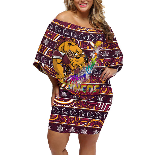 brisbane-broncos-christmas-family-matching-off-shoulder-short-dress-and-hawaiian-shirt-rugby-australia-mascot