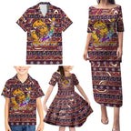 brisbane-broncos-christmas-family-matching-puletasi-dress-and-hawaiian-shirt-rugby-australia-mascot