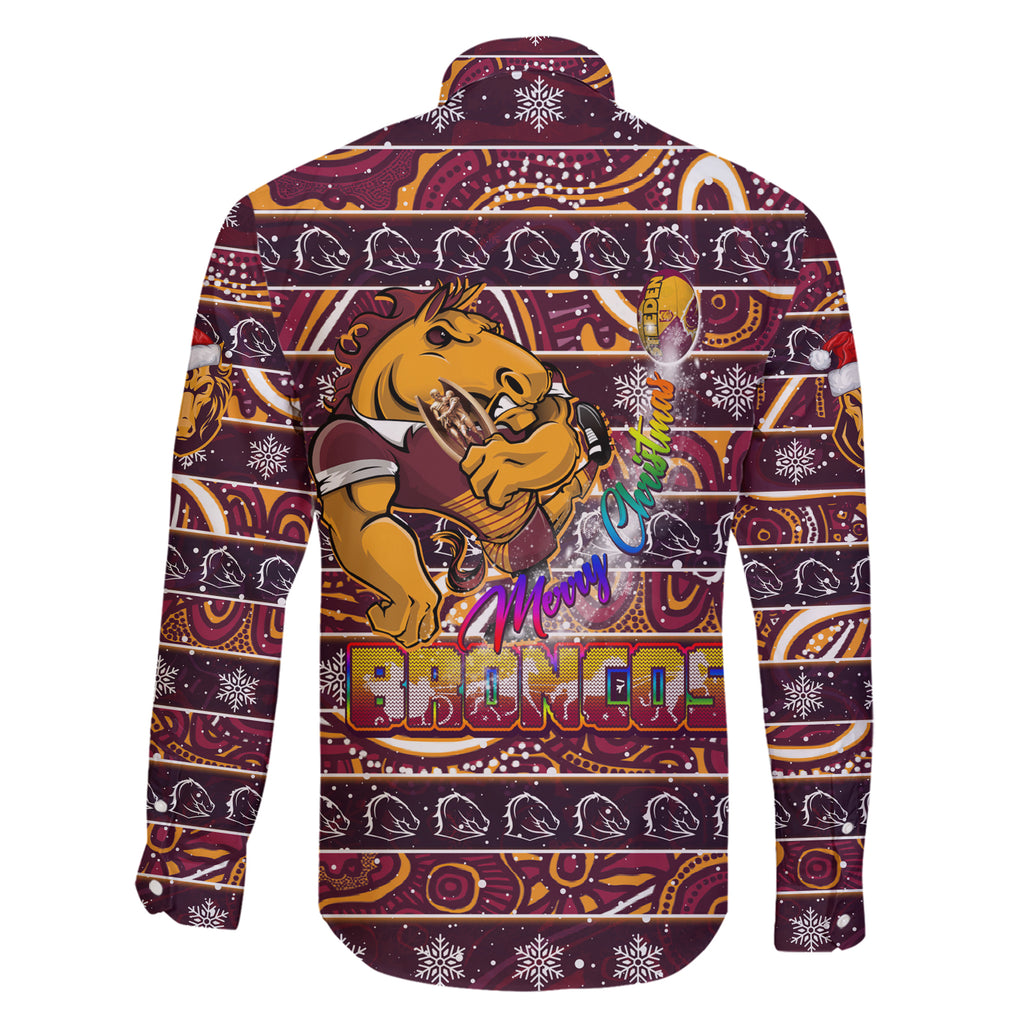 brisbane-broncos-christmas-family-matching-short-sleeve-bodycon-dress-and-hawaiian-shirt-rugby-australia-mascot