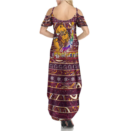 brisbane-broncos-christmas-family-matching-summer-maxi-dress-and-hawaiian-shirt-rugby-australia-mascot