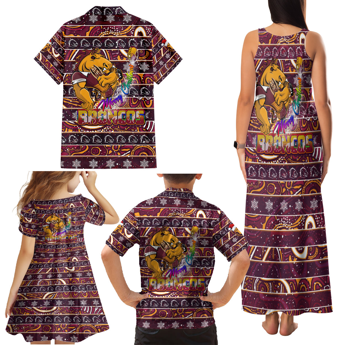 brisbane-broncos-christmas-family-matching-tank-maxi-dress-and-hawaiian-shirt-rugby-australia-mascot