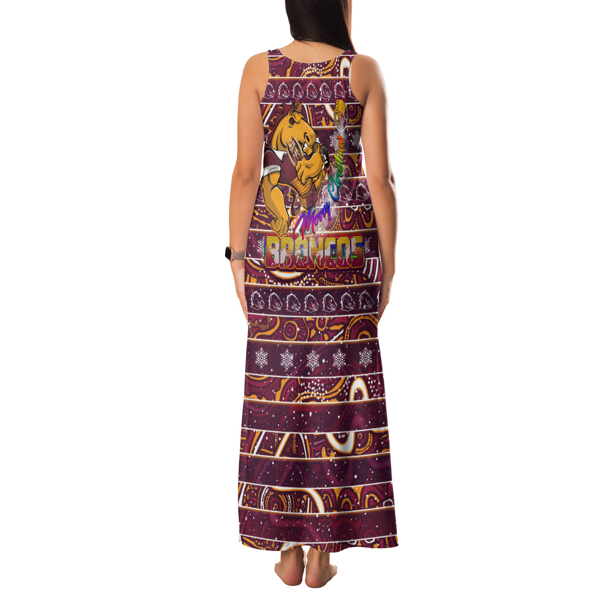 brisbane-broncos-christmas-family-matching-tank-maxi-dress-and-hawaiian-shirt-rugby-australia-mascot