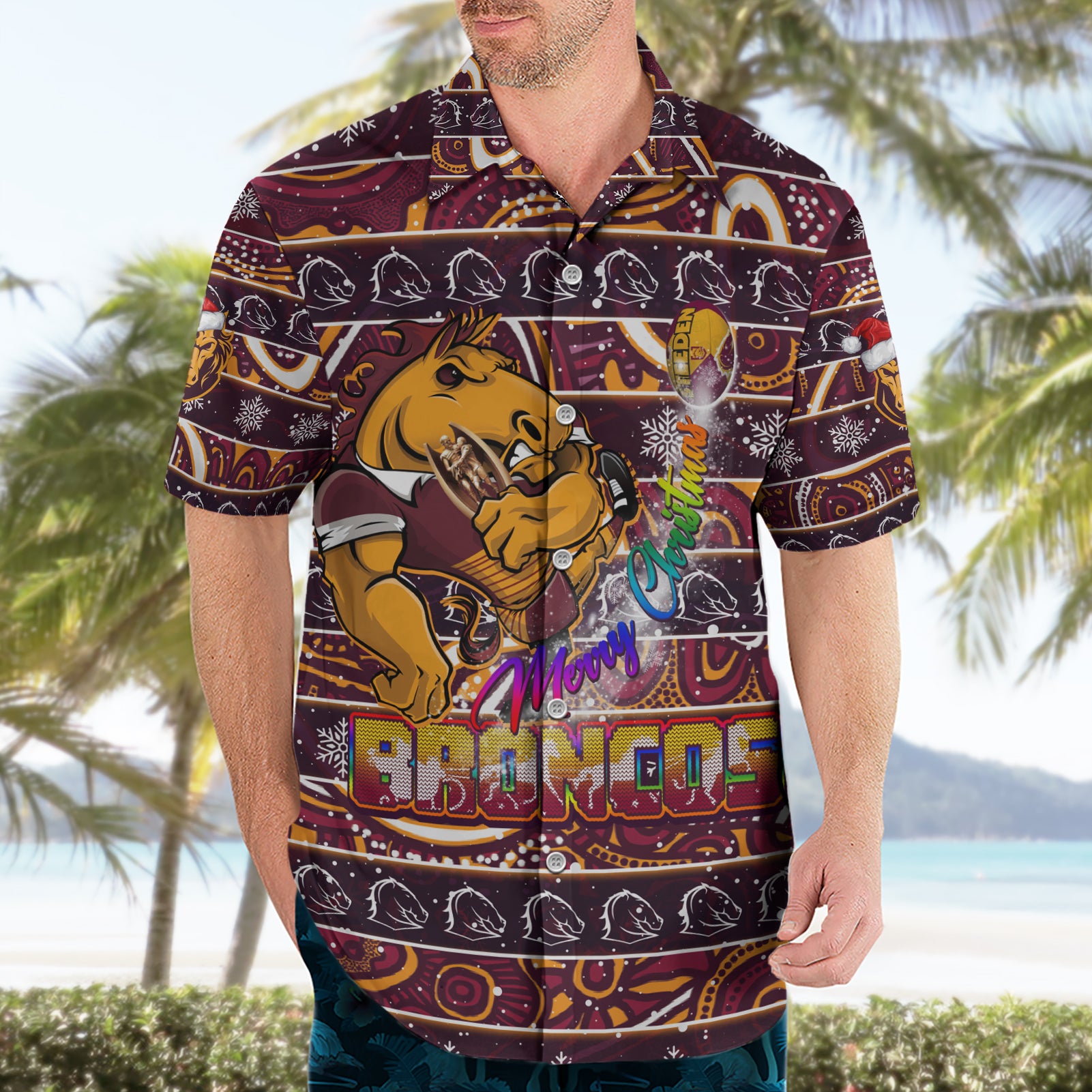 brisbane-broncos-christmas-hawaiian-shirt-rugby-australia-mascot