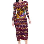 brisbane-broncos-christmas-long-sleeve-bodycon-dress-rugby-australia-mascot