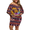 brisbane-broncos-christmas-off-shoulder-short-dress-rugby-australia-mascot