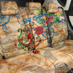 Sint Eustatius Back Car Seat Cover Geographic Coordinate Anchor - Turlte Tropical