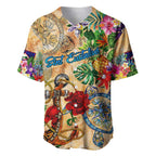 Sint Eustatius Baseball Jersey Geographic Coordinate Anchor - Turlte Tropical