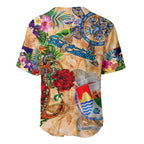Sint Eustatius Baseball Jersey Geographic Coordinate Anchor - Turlte Tropical