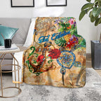Sint Eustatius Blanket Geographic Coordinate Anchor - Turlte Tropical