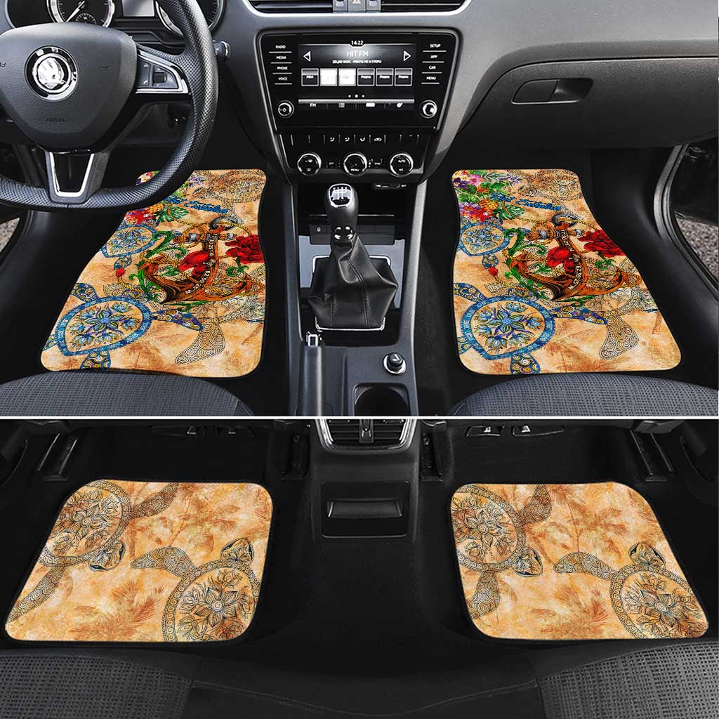 Sint Eustatius Car Mats Geographic Coordinate Anchor - Turlte Tropical