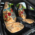 Sint Eustatius Car Seat Cover Geographic Coordinate Anchor - Turlte Tropical