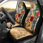 Sint Eustatius Car Seat Cover Geographic Coordinate Anchor - Turlte Tropical