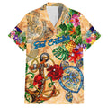 Sint Eustatius Family Matching Summer Maxi Dress and Hawaiian Shirt Geographic Coordinate Anchor - Turlte Tropical