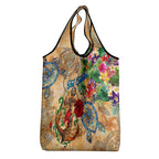 Sint Eustatius Grocery Bag Geographic Coordinate Anchor - Turlte Tropical