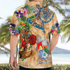 Sint Eustatius Hawaiian Shirt Geographic Coordinate Anchor - Turlte Tropical