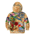 Sint Eustatius Kid Hoodie Geographic Coordinate Anchor - Turlte Tropical