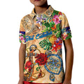 Sint Eustatius Kid Polo Shirt Geographic Coordinate Anchor - Turlte Tropical