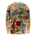 Sint Eustatius Long Sleeve Shirt Geographic Coordinate Anchor - Turlte Tropical