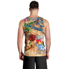 Sint Eustatius Men Tank Top Geographic Coordinate Anchor - Turlte Tropical