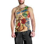 Sint Eustatius Men Tank Top Geographic Coordinate Anchor - Turlte Tropical