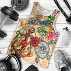 Sint Eustatius Men Tank Top Geographic Coordinate Anchor - Turlte Tropical