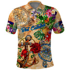 Sint Eustatius Polo Shirt Geographic Coordinate Anchor - Turlte Tropical