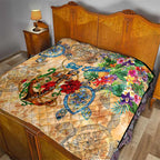 Sint Eustatius Quilt Geographic Coordinate Anchor - Turlte Tropical