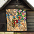 Sint Eustatius Quilt Geographic Coordinate Anchor - Turlte Tropical