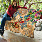 Sint Eustatius Quilt Geographic Coordinate Anchor - Turlte Tropical