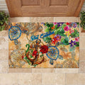 Sint Eustatius Rubber Doormat Geographic Coordinate Anchor - Turlte Tropical