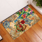 Sint Eustatius Rubber Doormat Geographic Coordinate Anchor - Turlte Tropical