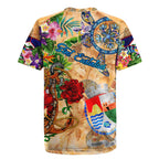 Sint Eustatius Rugby Jersey Geographic Coordinate Anchor - Turlte Tropical